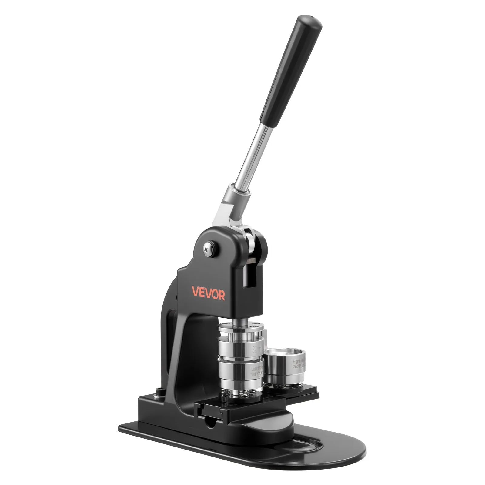 VEVOR Button Maker Machine, 1.25 in, Pin Maker Machine with 500pcs Button Parts, Circle Cutter, Hex Wrenches and Magic Book, Ergonomic Handle, for DIY Badges, Personalized Pins and Key Chains, Black 