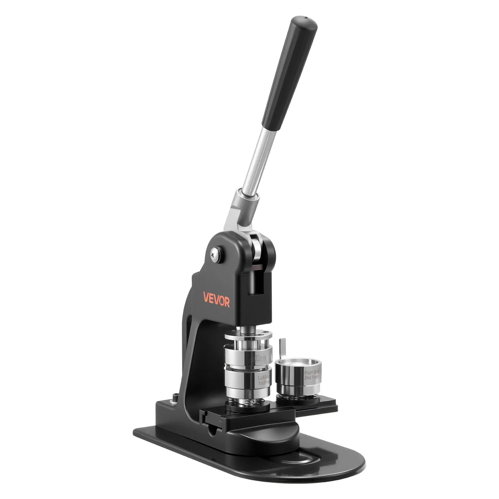 VEVOR Button Maker Machine, 1.25 in, Pin Maker Machine with 500pcs Button Parts, Circle Cutter, Hex Wrenches and Magic Book, Ergonomic Handle, for DIY Badges, Personalized Pins and Key Chains, Black 