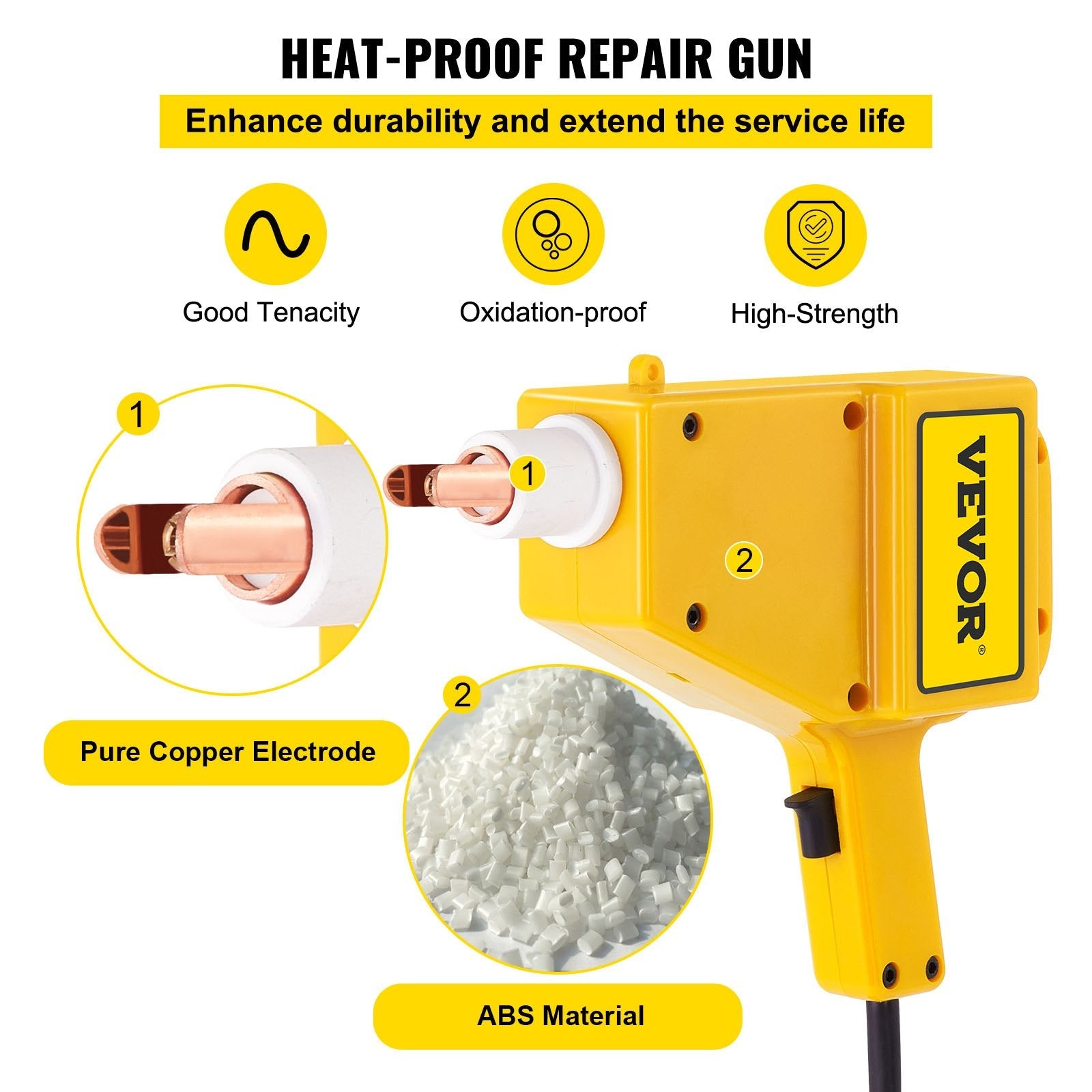 VEVOR Complete Electric Stud Welder Gun Body Dent Repair Kit w/ Puller Hammer 