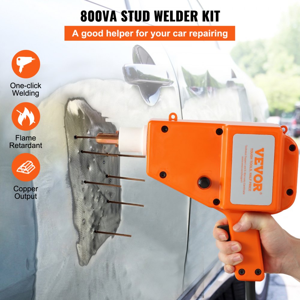 VEVOR Stud Welder Kit, 5500 Stud Welder Dent Repair Kit, 800VA Spot Welder Stud, 110V Welder Stud Kit, Stud Gun Dent Puller Kit with Complete Accessories, Dent Welder Repair for Auto Body Repairing 