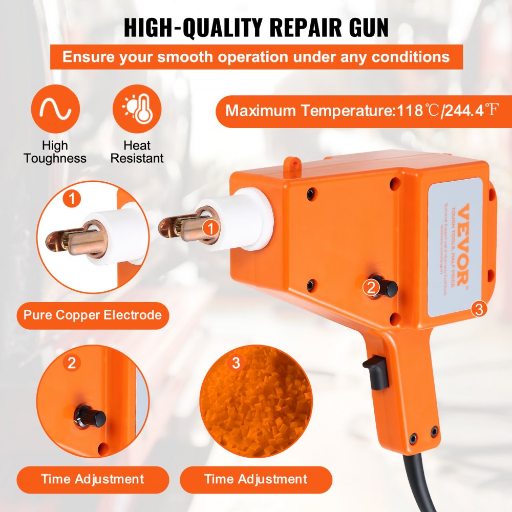 VEVOR Stud Welder Kit, 5500 Stud Welder Dent Repair Kit, 800VA Spot Welder Stud, 110V Welder Stud Kit, Stud Gun Dent Puller Kit with Complete Accessories, Dent Welder Repair for Auto Body Repairing 