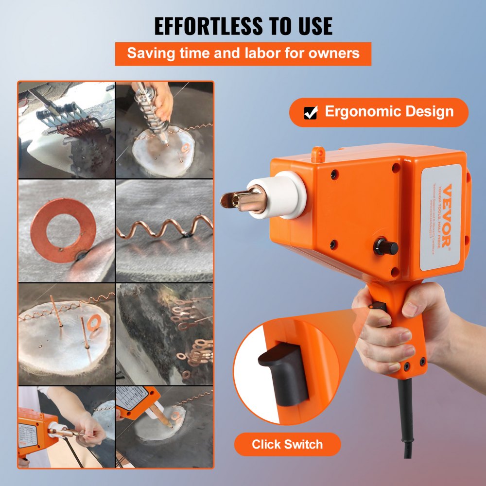 VEVOR Stud Welder Kit, 5500 Stud Welder Dent Repair Kit, 800VA Spot Welder Stud, 110V Welder Stud Kit, Stud Gun Dent Puller Kit with Complete Accessories, Dent Welder Repair for Auto Body Repairing 