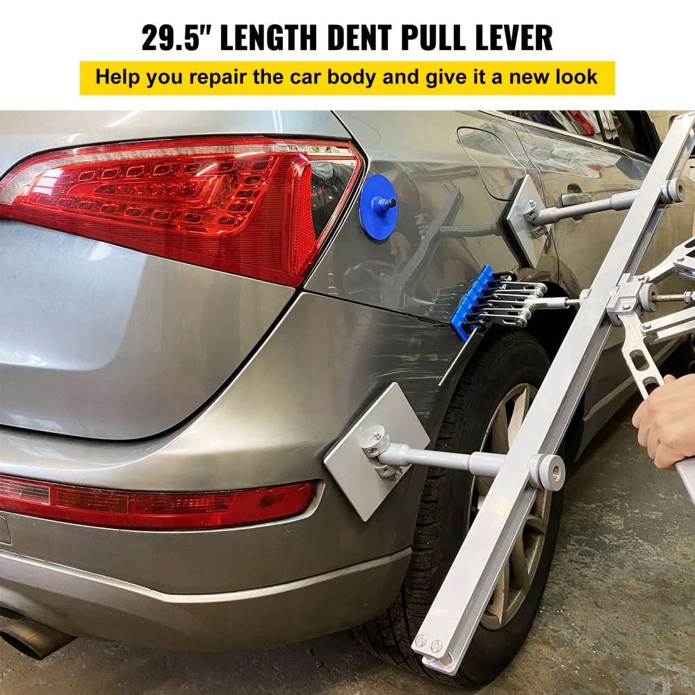 VEVOR Dent Pull Lever Bar Kit Fit for Aluminum and Steel Dent Pulling with 6 Claw Hook 75cm Dent Remover Bar for Auto Body Dent Repair 