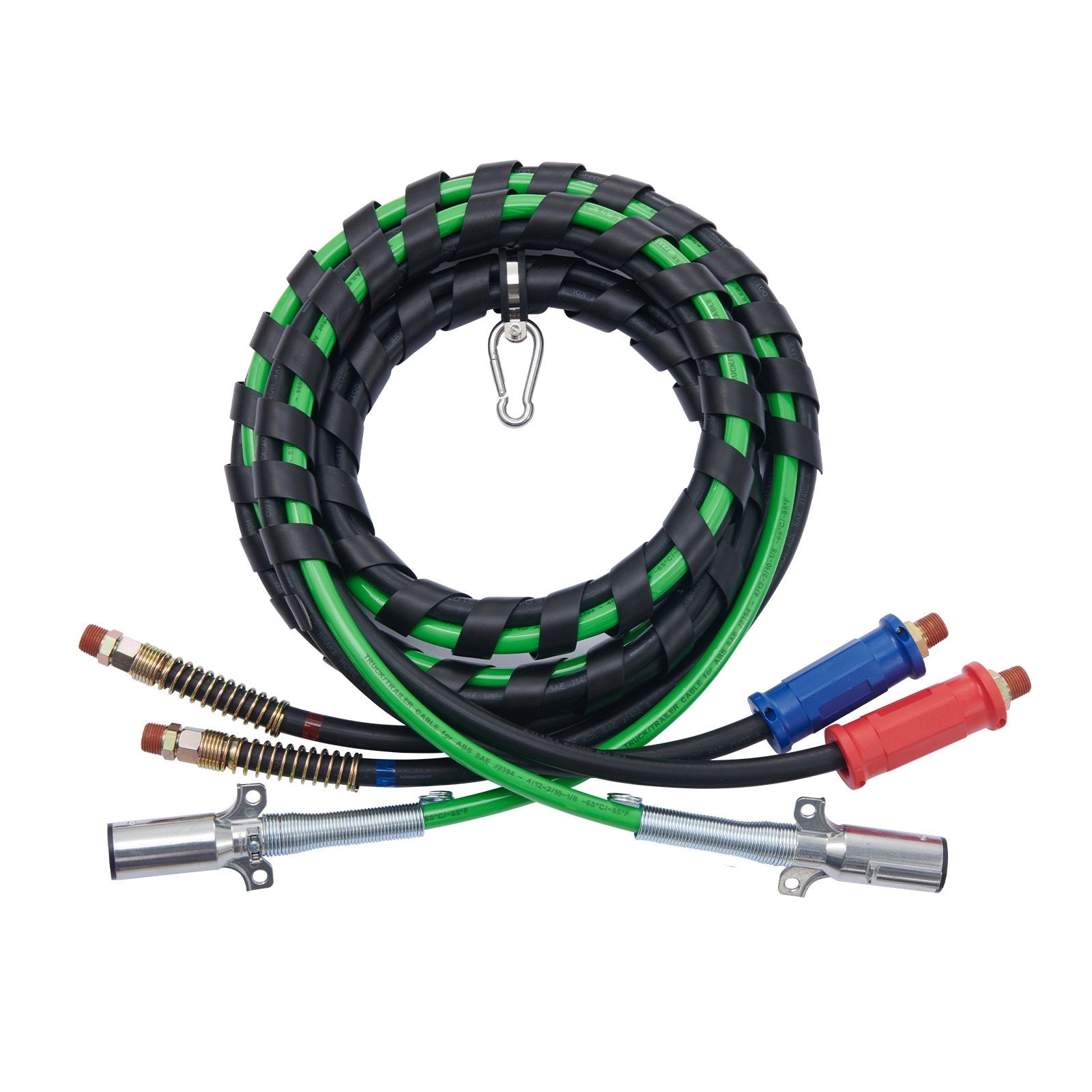 VEVOR 15FT Semi Truck Air Lines Kit with 2PCS Glad Hands, 3-in-1 Air Hoses & 7 Way ABS Electric Power Line, with 2PCS Gladhand Handles, 4PCS Seals and Tender Spring Kit for Semi Truck Trailer Tractor 