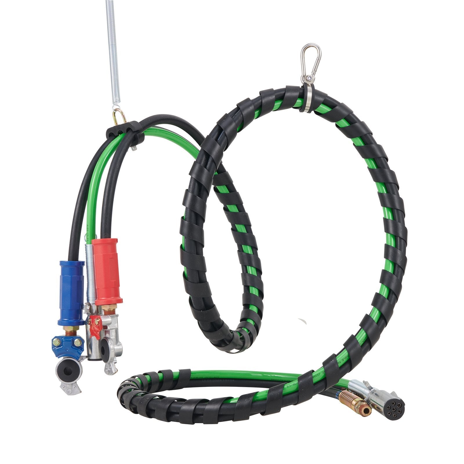 VEVOR 15FT Semi Truck Air Lines Kit with 2PCS Glad Hands, 3-in-1 Air Hoses & 7 Way ABS Electric Power Line, with 2PCS Gladhand Handles, 4PCS Seals and Tender Spring Kit for Semi Truck Trailer Tractor 