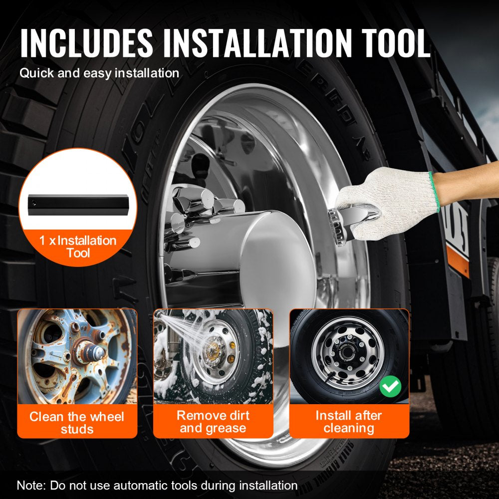 VEVOR Rear Axle Cover Combo Kit ABS Lug Nut Covers with Nut Cover Tools 