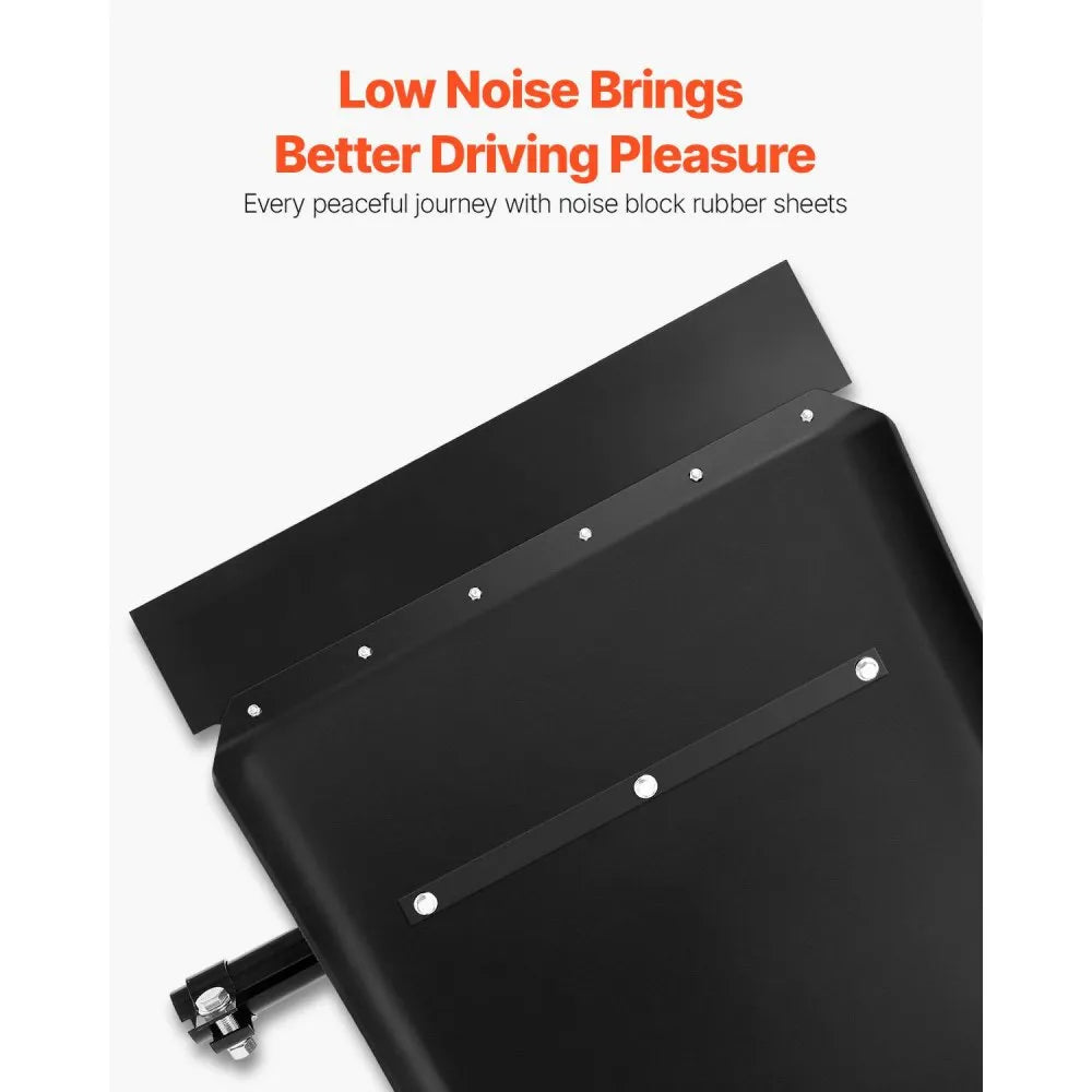 24" x 24" Semi Truck Quarter Fender Set with Tube Brackets & Mounting Hardware, Black (Pair)  Collection