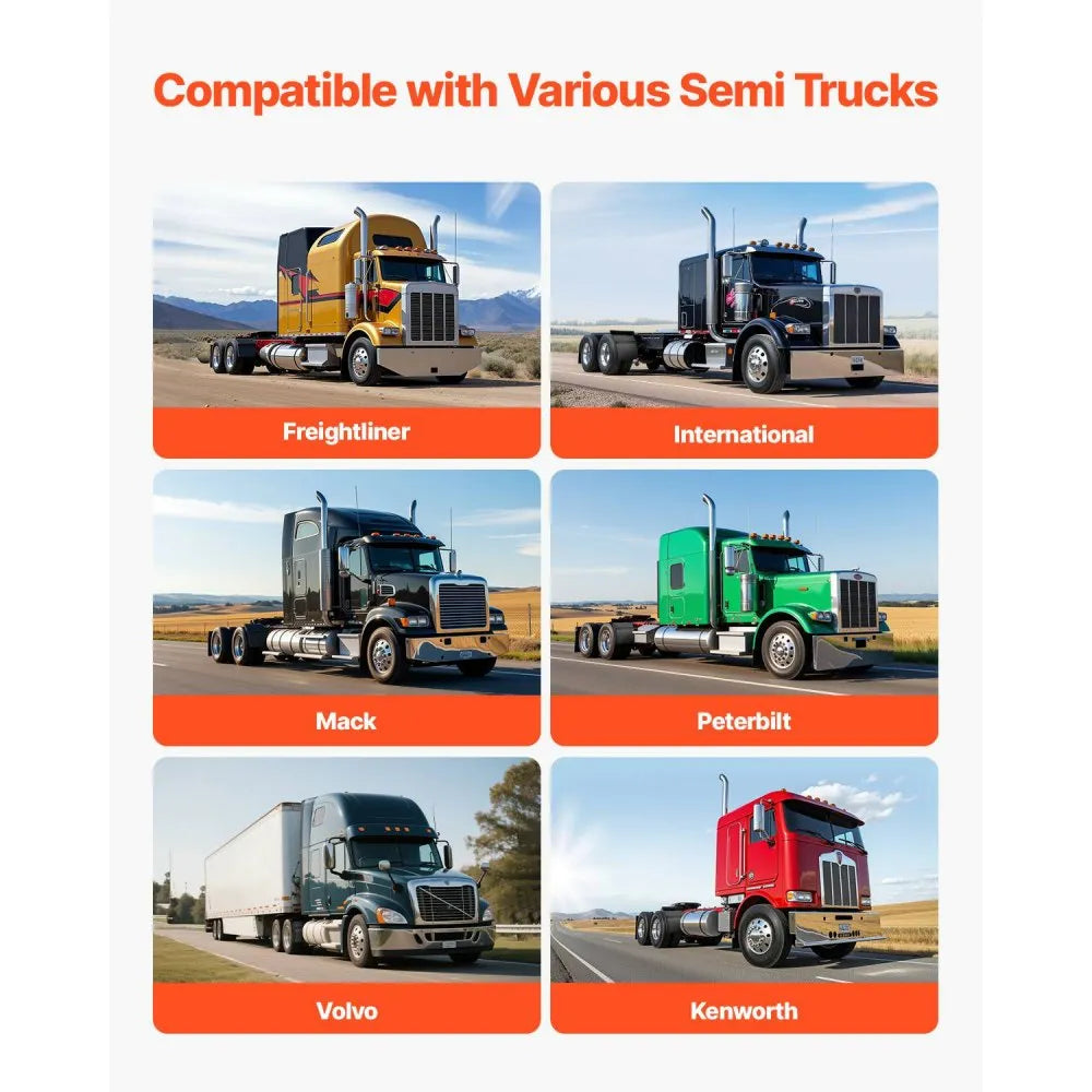 24" x 24" Semi Truck Quarter Fender Set with Tube Brackets & Mounting Hardware, Black (Pair)  Collection