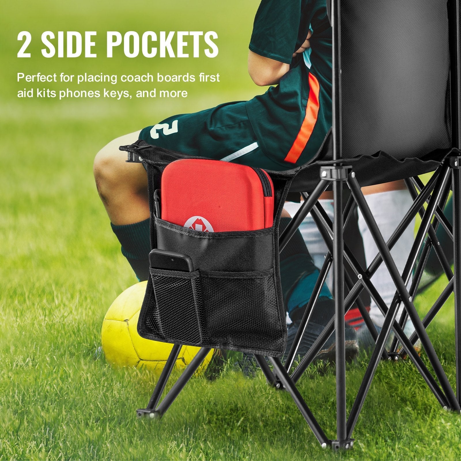 VEVOR 8 Seat Portable Folding Sport Bench Outdoor Camping Chair with Carry Bag 