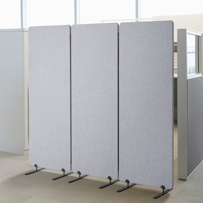VEVOR 2FT Room Divider 3 Panels PET Polyester Soundproof Privacy Screen Grey 