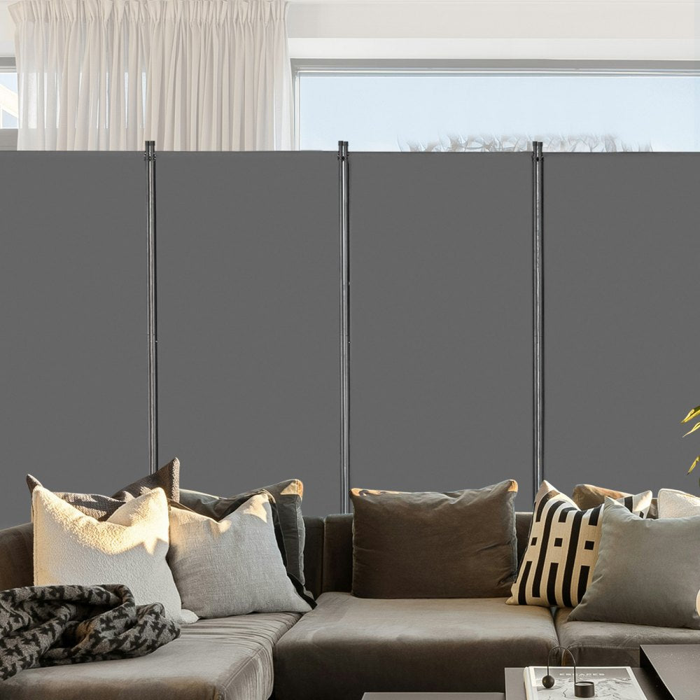 VEVOR Room Divider 4 Panels Fabric Room Privacy Screen for Office Bedroom Grey 