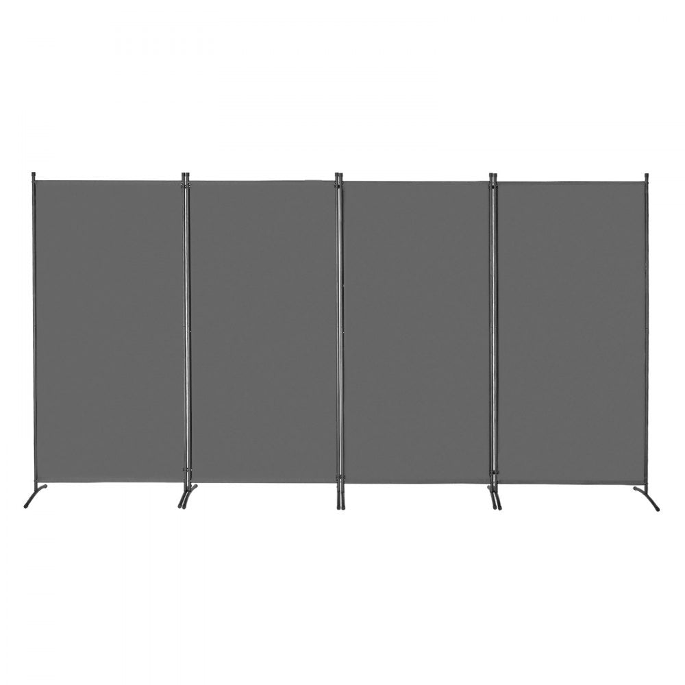 VEVOR Room Divider 4 Panels Fabric Room Privacy Screen for Office Bedroom Grey 