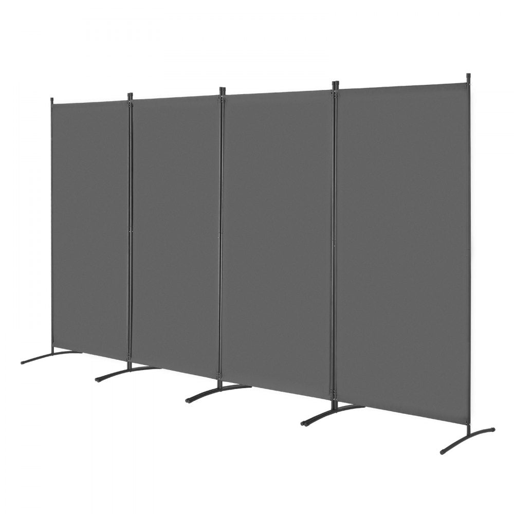 VEVOR Room Divider 4 Panels Fabric Room Privacy Screen for Office Bedroom Grey 