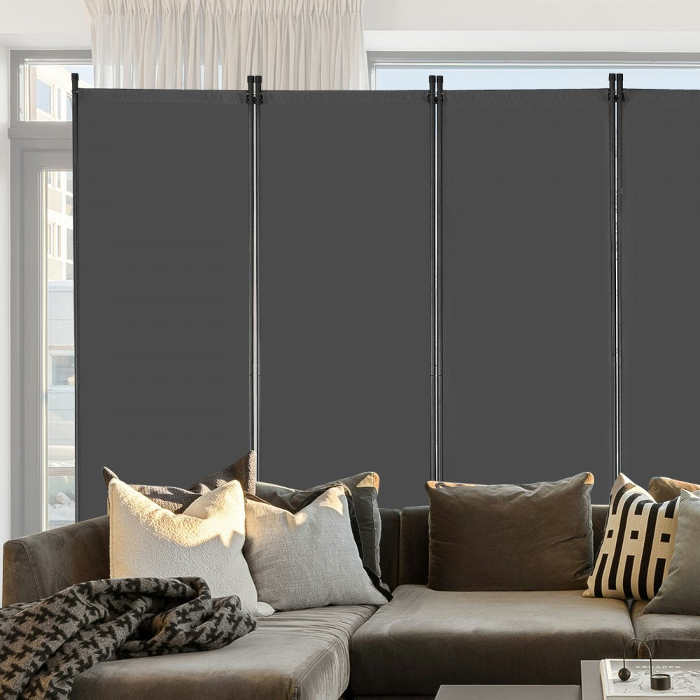 VEVOR Room Divider 6 Panels Fabric Room Privacy Screen for Office Bedroom Grey 