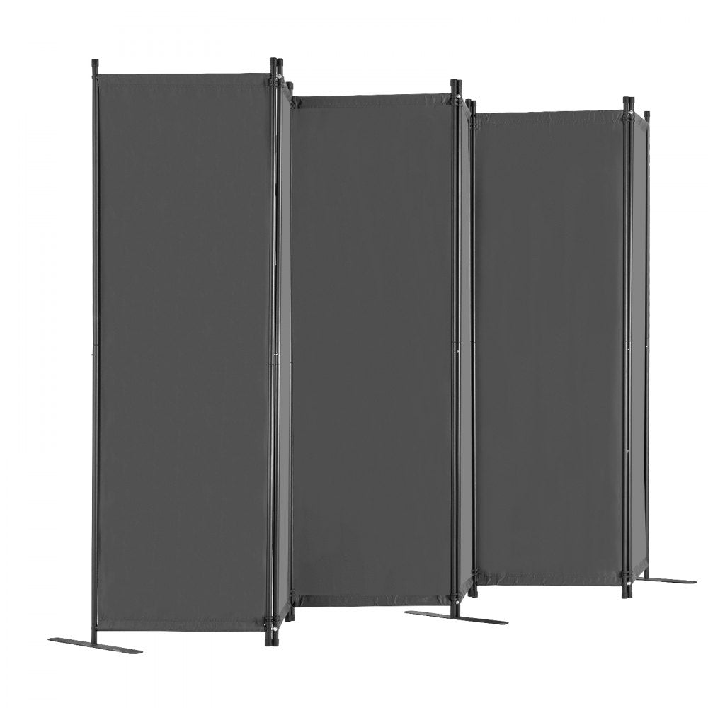 VEVOR Room Divider 6 Panels Fabric Room Privacy Screen for Office Bedroom Grey 
