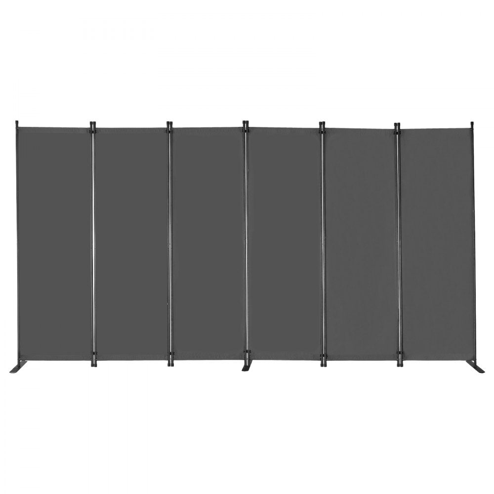 VEVOR Room Divider 6 Panels Fabric Room Privacy Screen for Office Bedroom Grey 