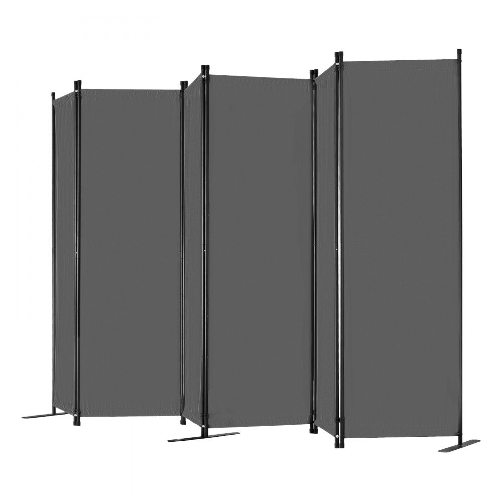 VEVOR Room Divider 6 Panels Fabric Room Privacy Screen for Office Bedroom Grey 
