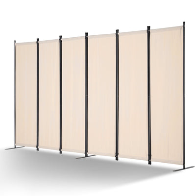 VEVOR Room Divider 6 Panels Fabric Room Privacy Screen for Office Bedroom Beige 