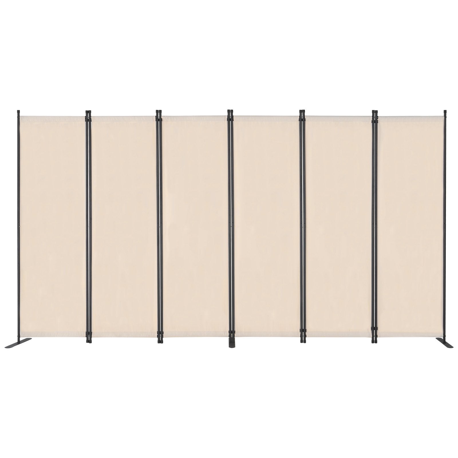 VEVOR Room Divider 6 Panels Fabric Room Privacy Screen for Office Bedroom Beige 