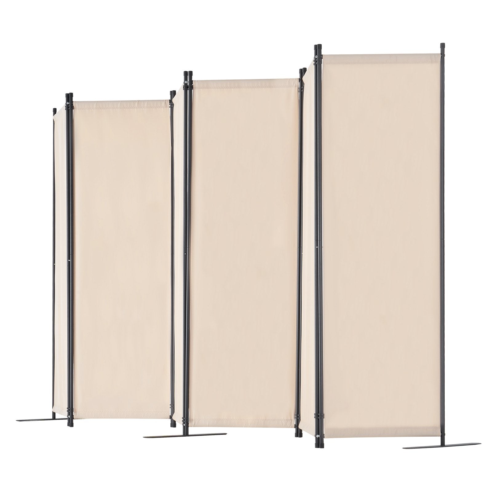VEVOR Room Divider 6 Panels Fabric Room Privacy Screen for Office Bedroom Beige 