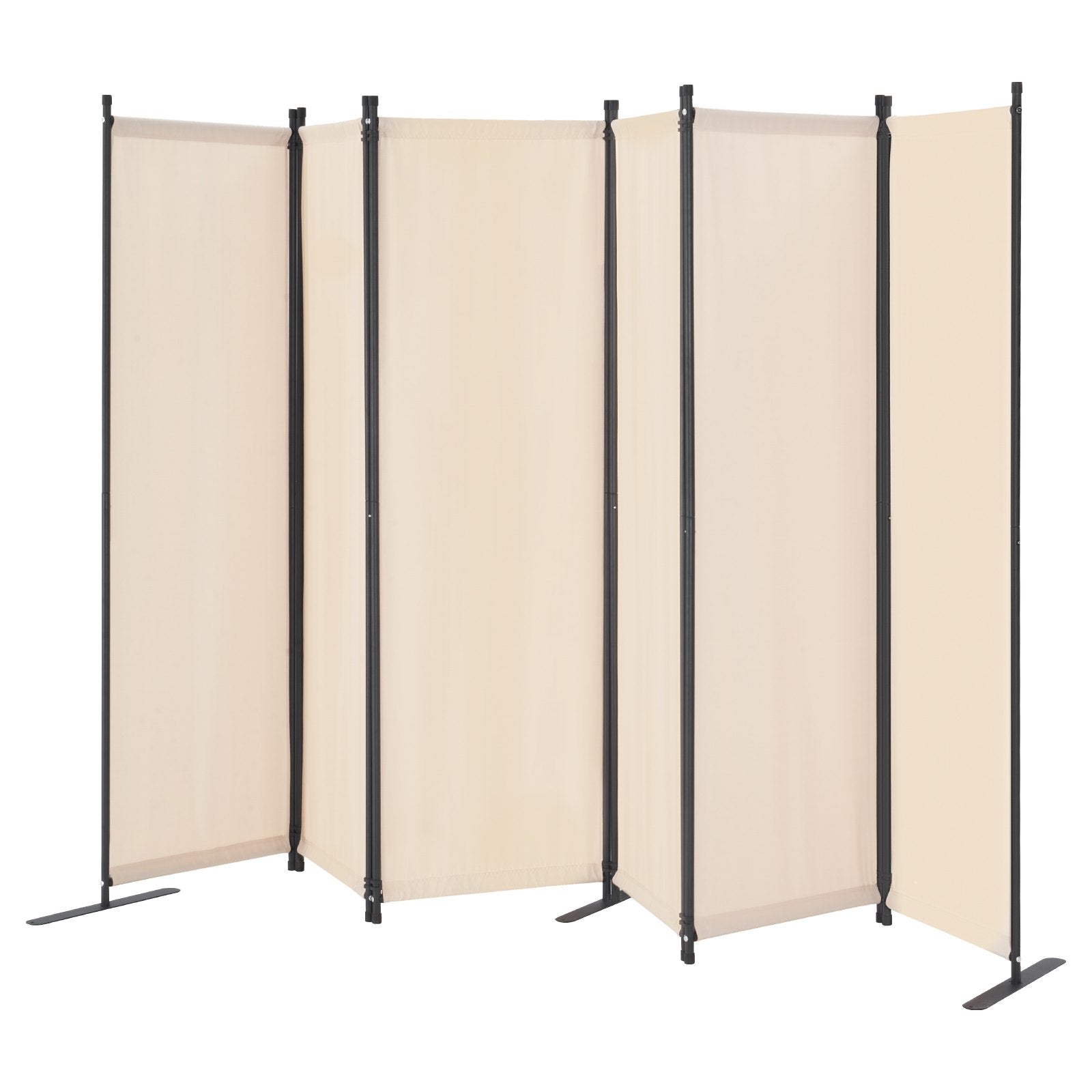 VEVOR Room Divider 6 Panels Fabric Room Privacy Screen for Office Bedroom Beige 
