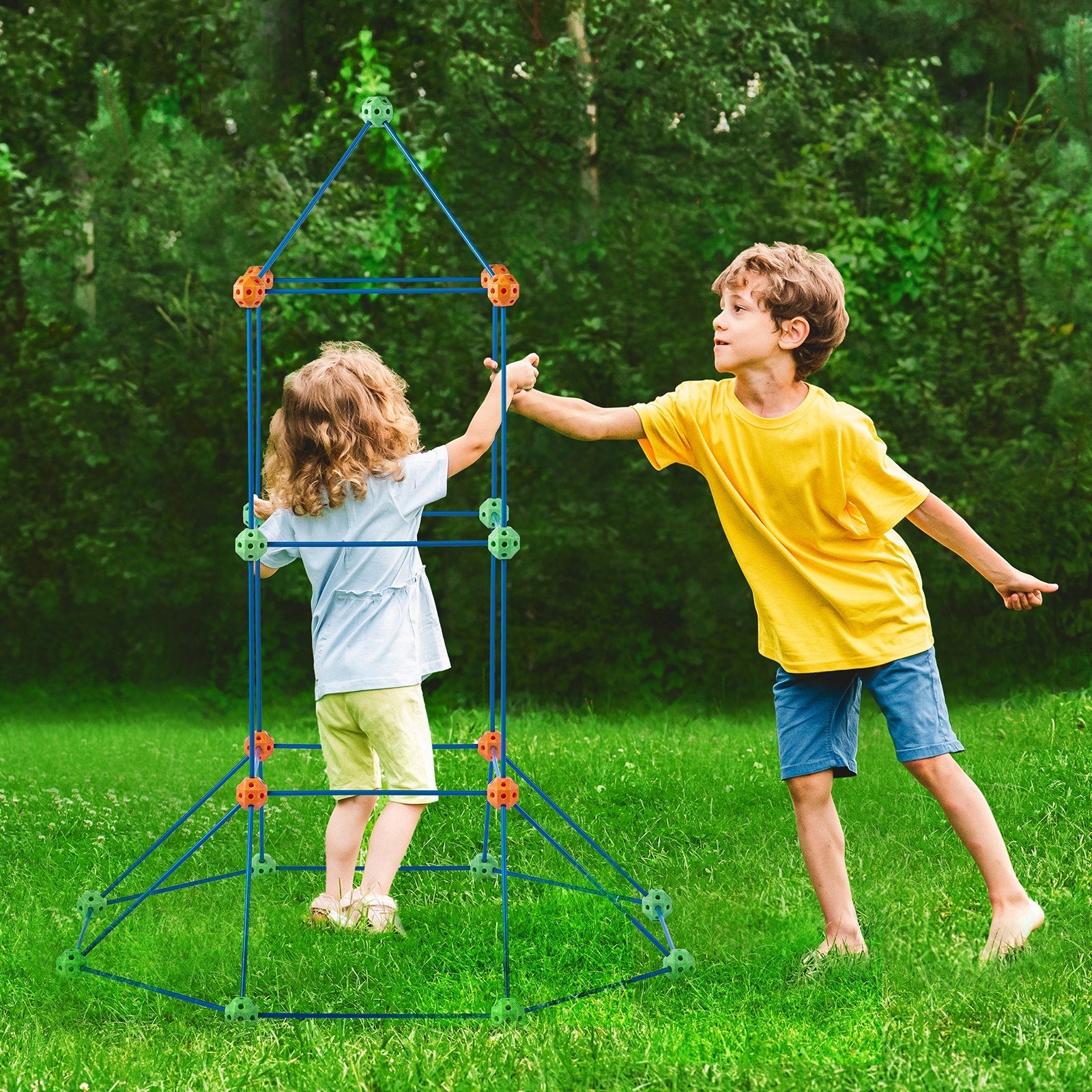 VEVOR Tent Fort Building Kit for Kids STEM Construction Toy Set Castle 120PCS 