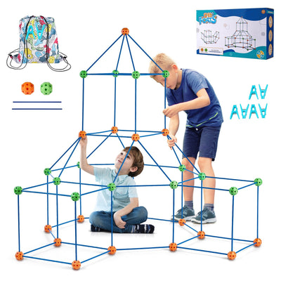VEVOR Tent Fort Building Kit for Kids STEM Construction Toy Set Castle 120PCS 