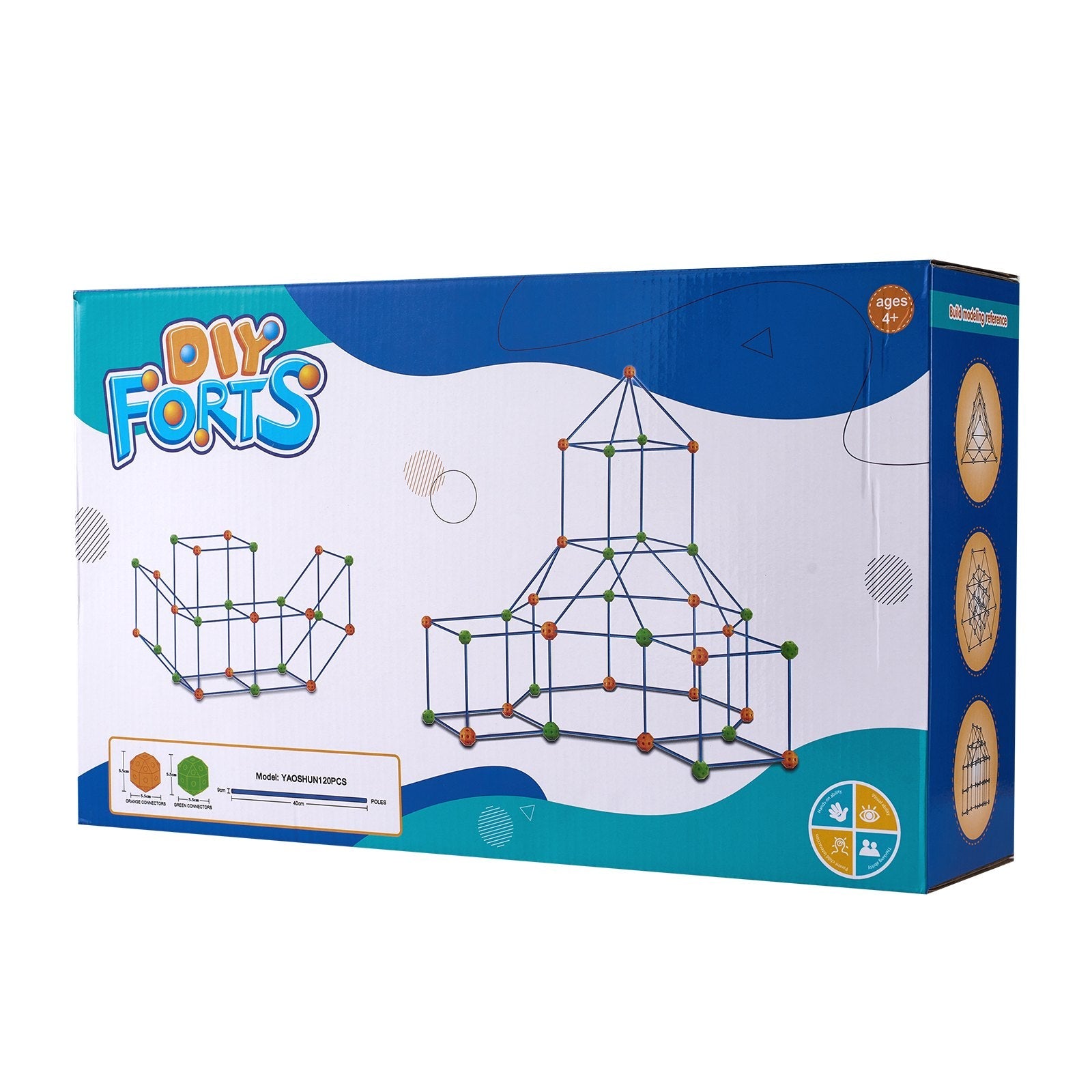 VEVOR Tent Fort Building Kit for Kids STEM Construction Toy Set Castle 120PCS 