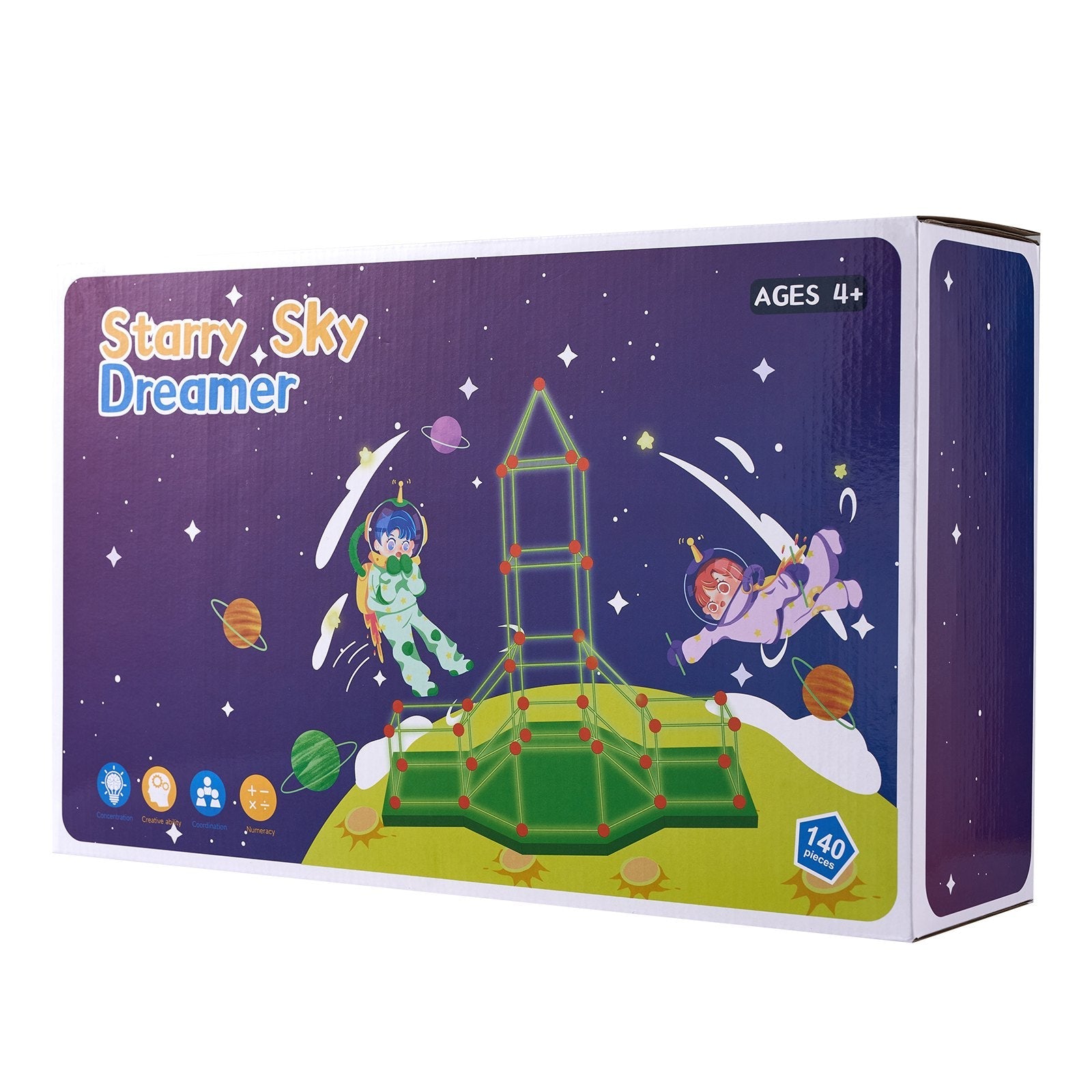 VEVOR Tent Fort Building Kit for Kid Glow In The Dark STEM Construction Toy 140P 