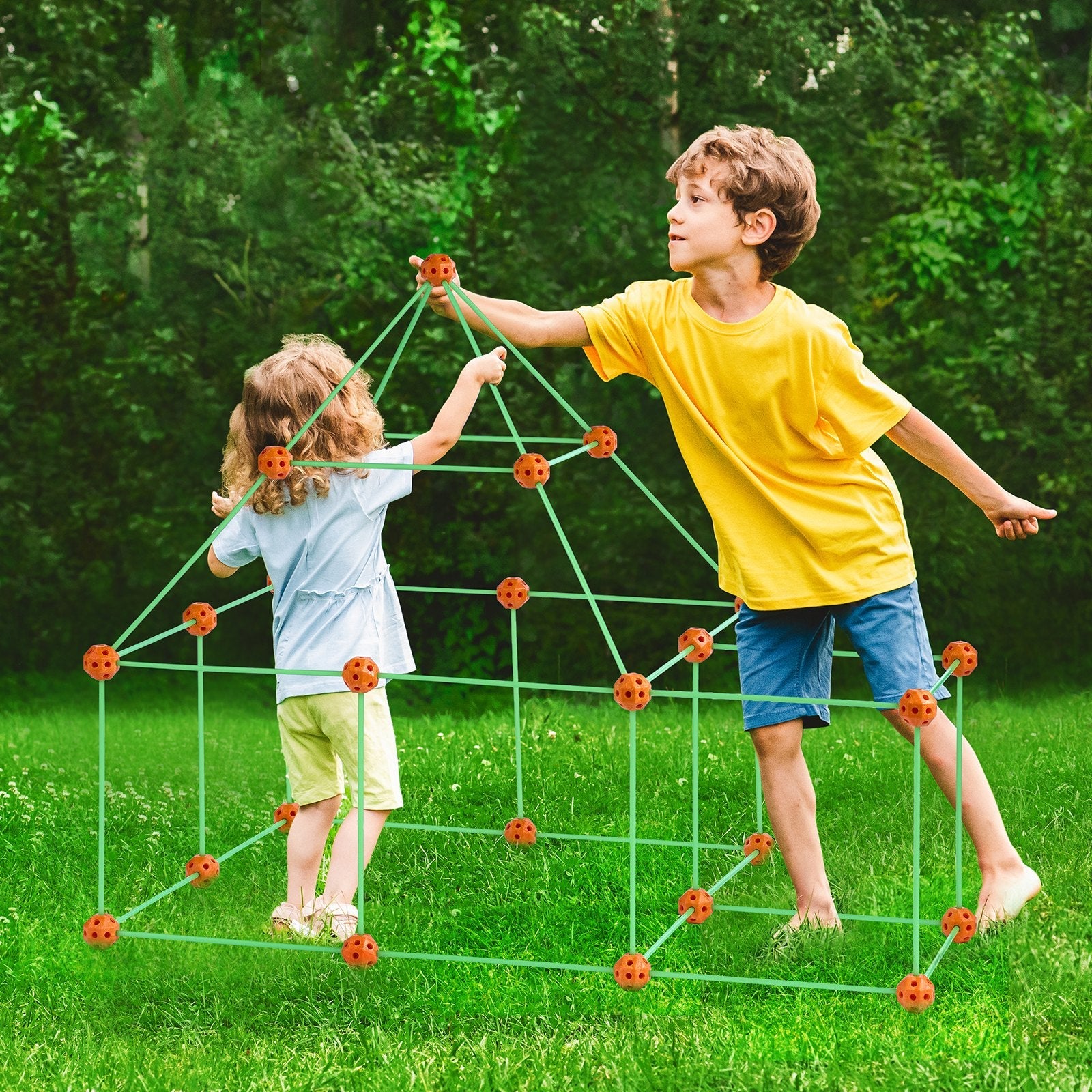 VEVOR Tent Fort Building Kit for Kids Glow In The Dark STEM Construction Toy 85P 