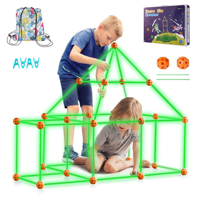 VEVOR Tent Fort Building Kit for Kids Glow In The Dark STEM Construction Toy 85P 