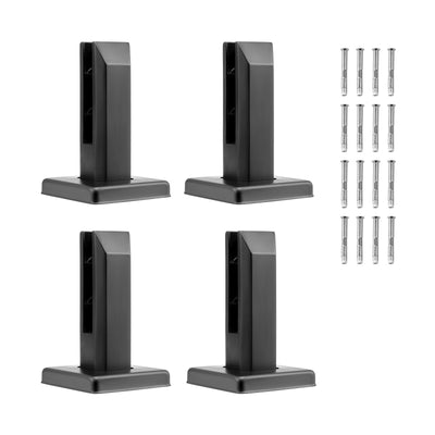 VEVOR Glass Clamp, 4 PCS Square Glass Railing Bracket for 0.31 "-0.47 " Tempered Glass, 304 Stainless Steel Glass Mounting Clamp, 0.12” Thick Glass Shelf Bracket for Balcony, Garden, Deck, Stair 