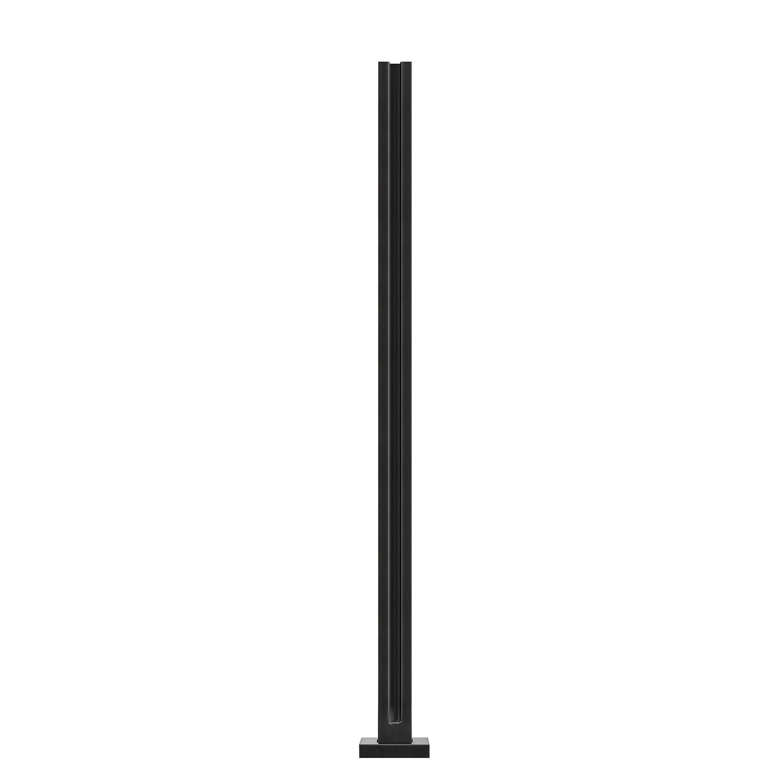 VEVOR Glass Clamp, 41.34" Height Glass Railing Bracket for 0.39 "-0.47 " Thickness Tempered Glass, 304 Stainless Steel Glass Mounting Clamp, Glass Shelf Bracket for Balcony, Garden, Deck, Stair, Black 