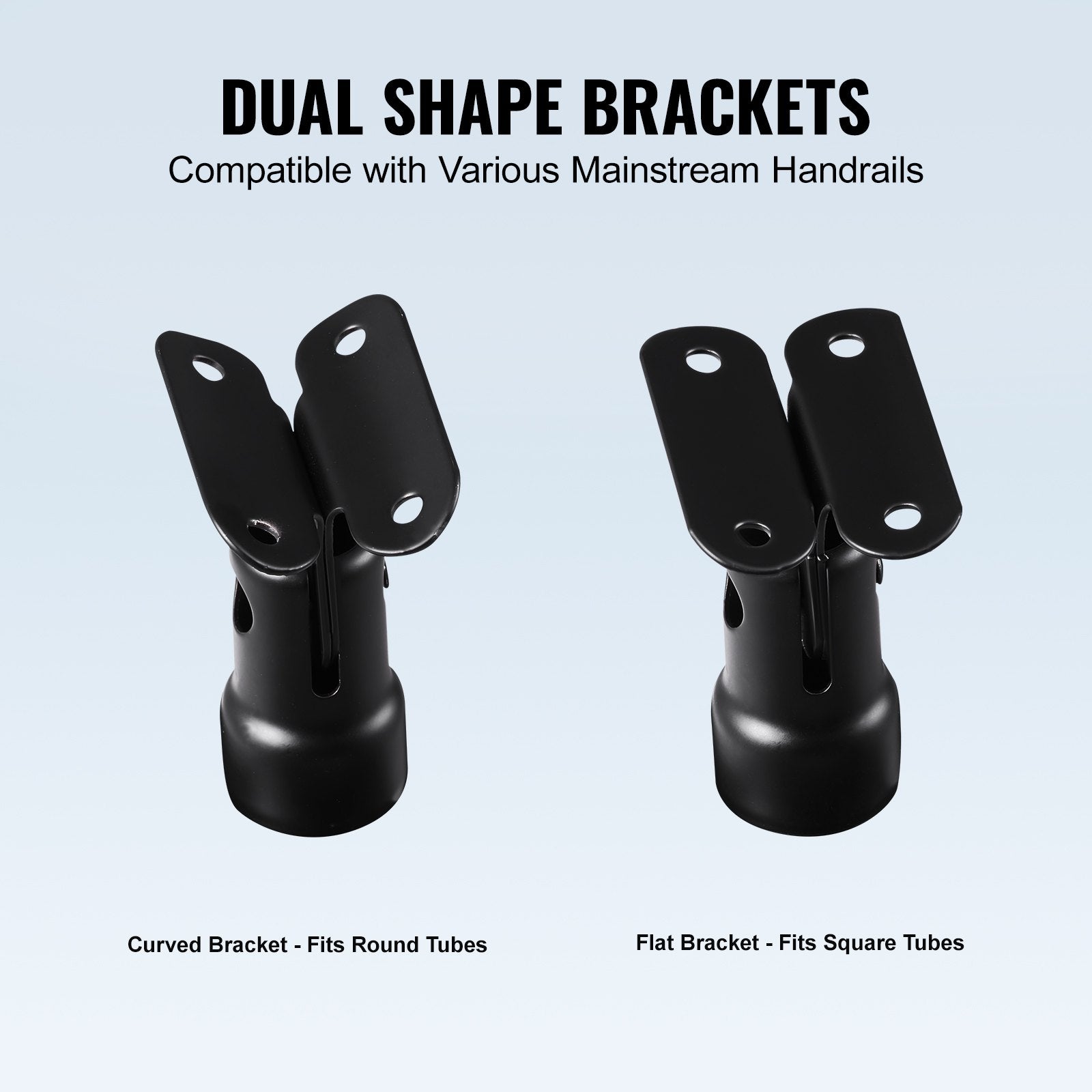 VEVOR Glass Clamp, 35.83" Height Glass Railing Bracket for 0.39 "-0.47 " Thickness Tempered Glass, 304 Stainless Steel Glass Mounting Clamp, Glass Shelf Bracket for Balcony, Garden, Deck, Stair, Black 