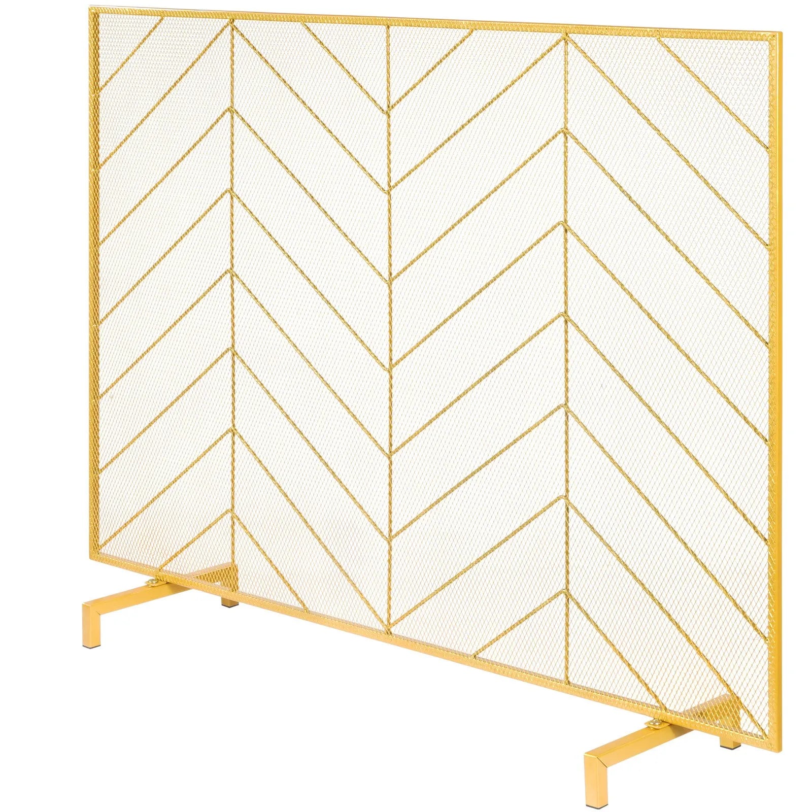 VEVOR Fireplace Screen Single Panel, Sturdy Iron Mesh Fireplace Screen, 38.6"(L) x29.8"(H) Spark Guard Cover, Simple Installation, Free Standing Fire Fence Grate for Living Room Home Decor Modern