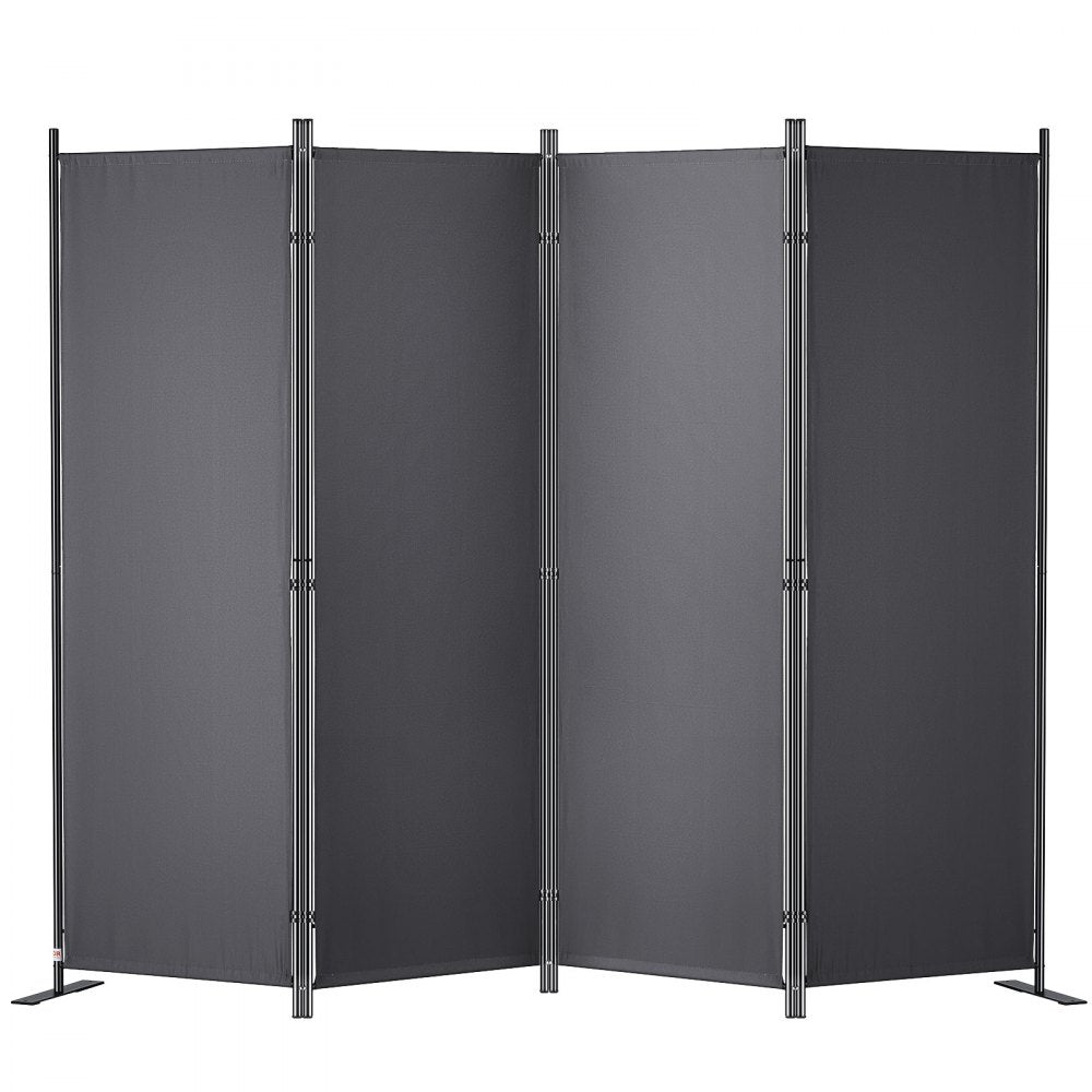 VEVOR Room Divider, 5.6 ft Room Dividers and Folding Privacy Screens (4-panel), Fabric Partition Room Dividers for Office, Bedroom, Dining Room, Study, Freestanding, Grey 