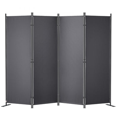 VEVOR Room Divider, 5.6 ft Room Dividers and Folding Privacy Screens (4-panel), Fabric Partition Room Dividers for Office, Bedroom, Dining Room, Study, Freestanding, Grey 