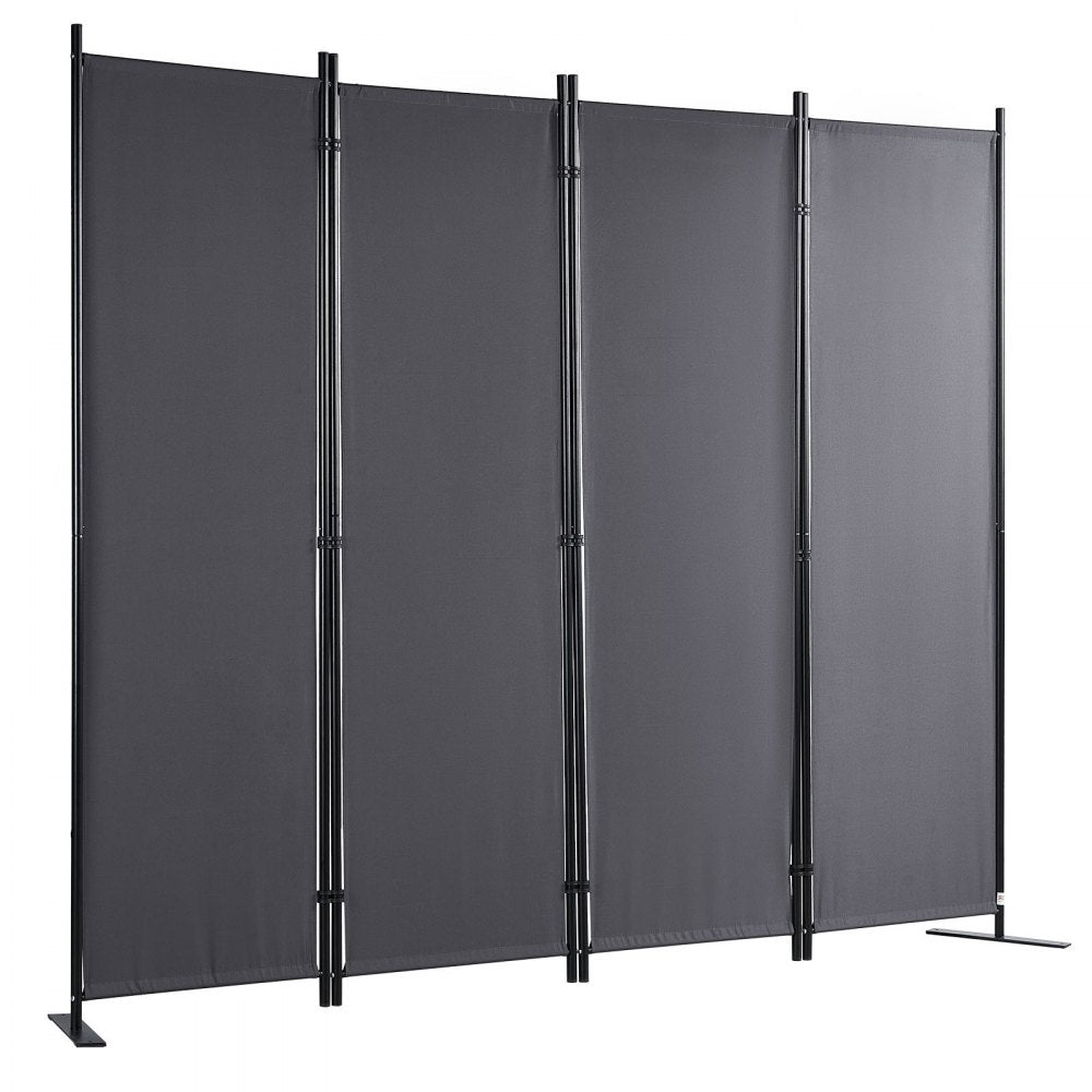 VEVOR Room Divider, 5.6 ft Room Dividers and Folding Privacy Screens (4-panel), Fabric Partition Room Dividers for Office, Bedroom, Dining Room, Study, Freestanding, Grey 