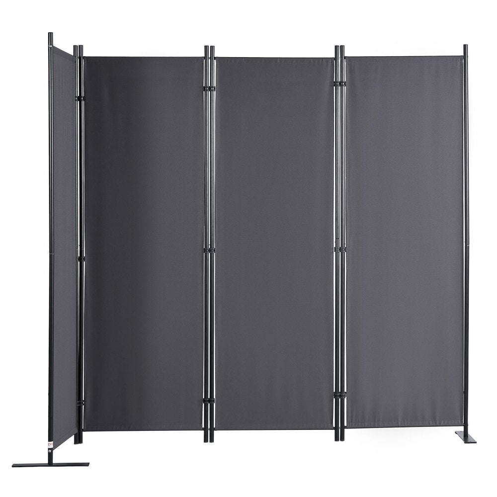 VEVOR Room Divider, 5.6 ft Room Dividers and Folding Privacy Screens (4-panel), Fabric Partition Room Dividers for Office, Bedroom, Dining Room, Study, Freestanding, Grey 