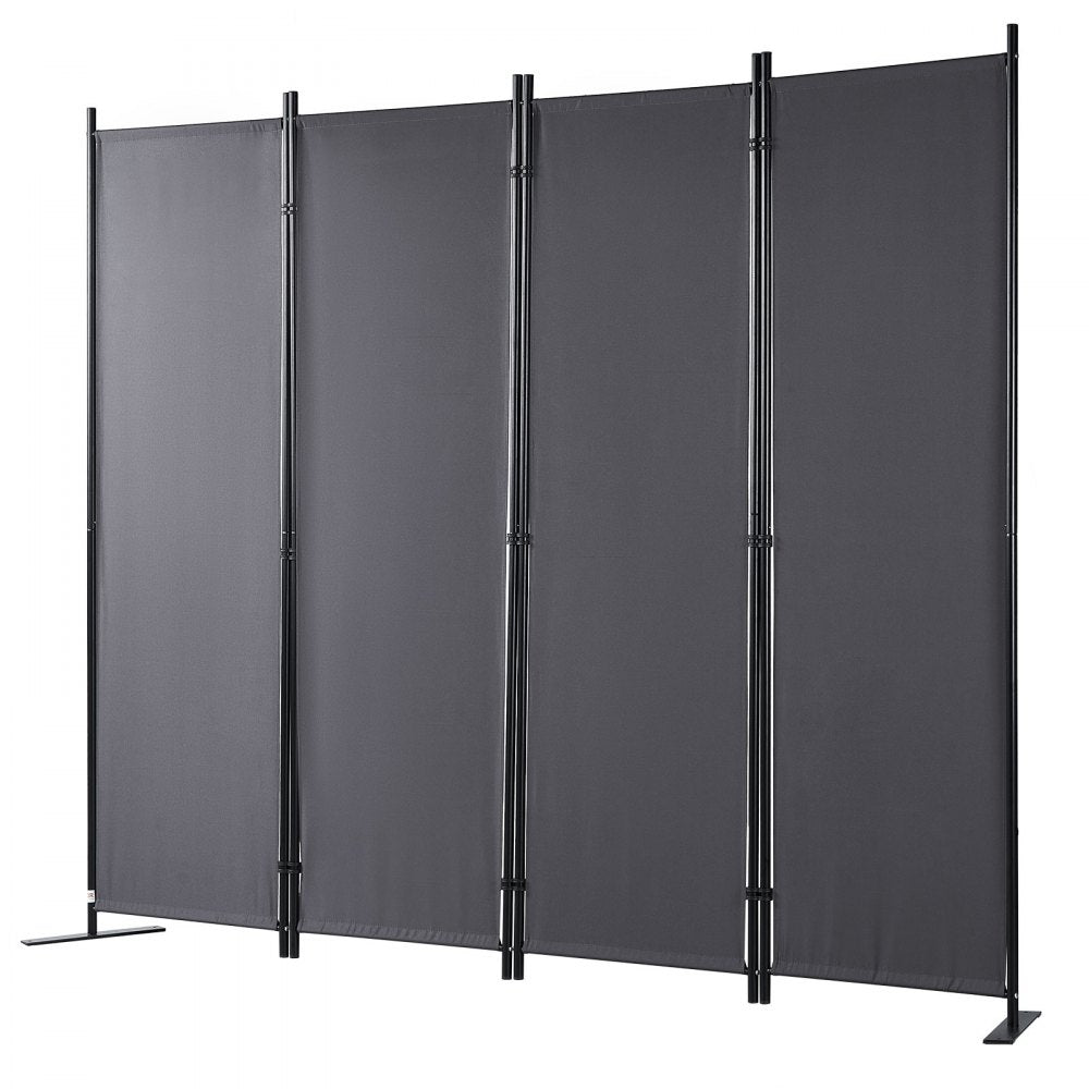 VEVOR Room Divider, 5.6 ft Room Dividers and Folding Privacy Screens (4-panel), Fabric Partition Room Dividers for Office, Bedroom, Dining Room, Study, Freestanding, Grey 