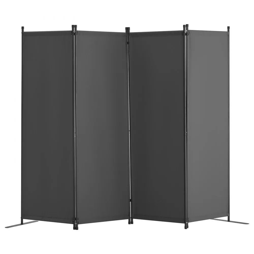 VEVOR Room Divider 4-Panel Folding Privacy Screen Fabric Partition Office Gray