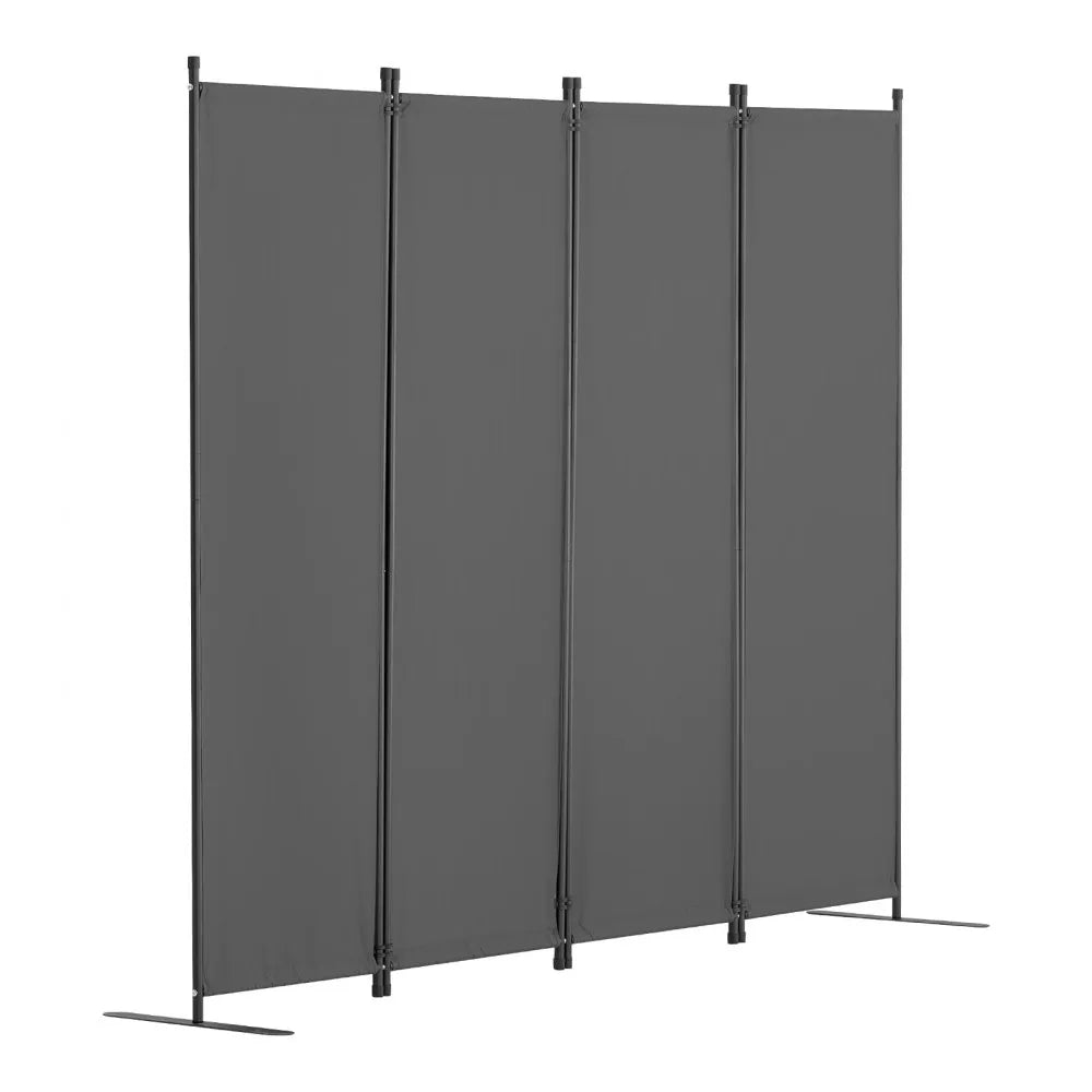 VEVOR Room Divider 4-Panel Folding Privacy Screen Fabric Partition Office Gray