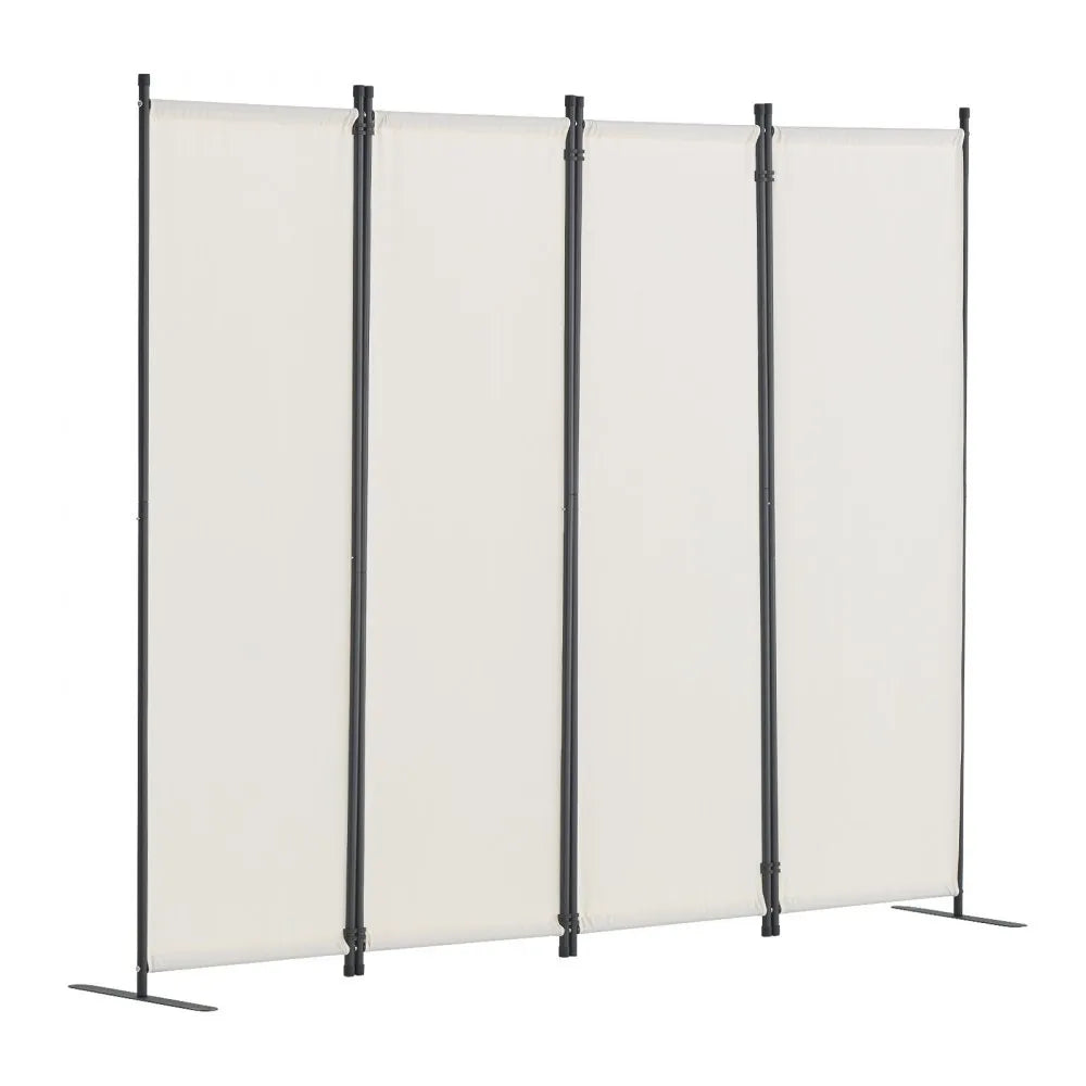 VEVOR Room Divider 4-Panel Folding Privacy Screen Fabric Partition Office White