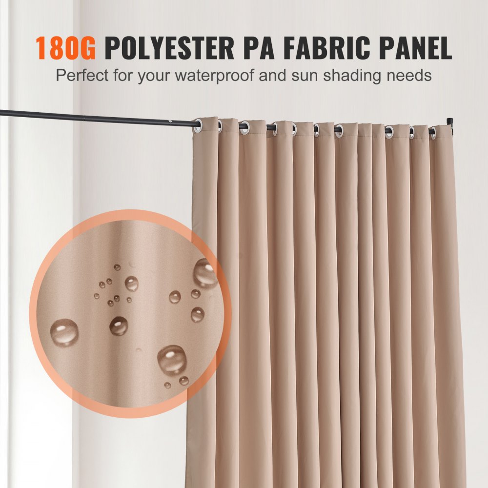 VEVOR Room Divider Portable Panel Room Divider with Wheels Privacy Screen Brown 