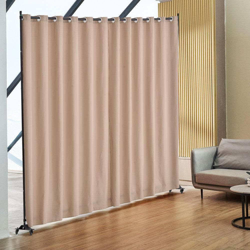 VEVOR Room Divider Portable Panel Room Divider with Wheels Privacy Screen Brown 