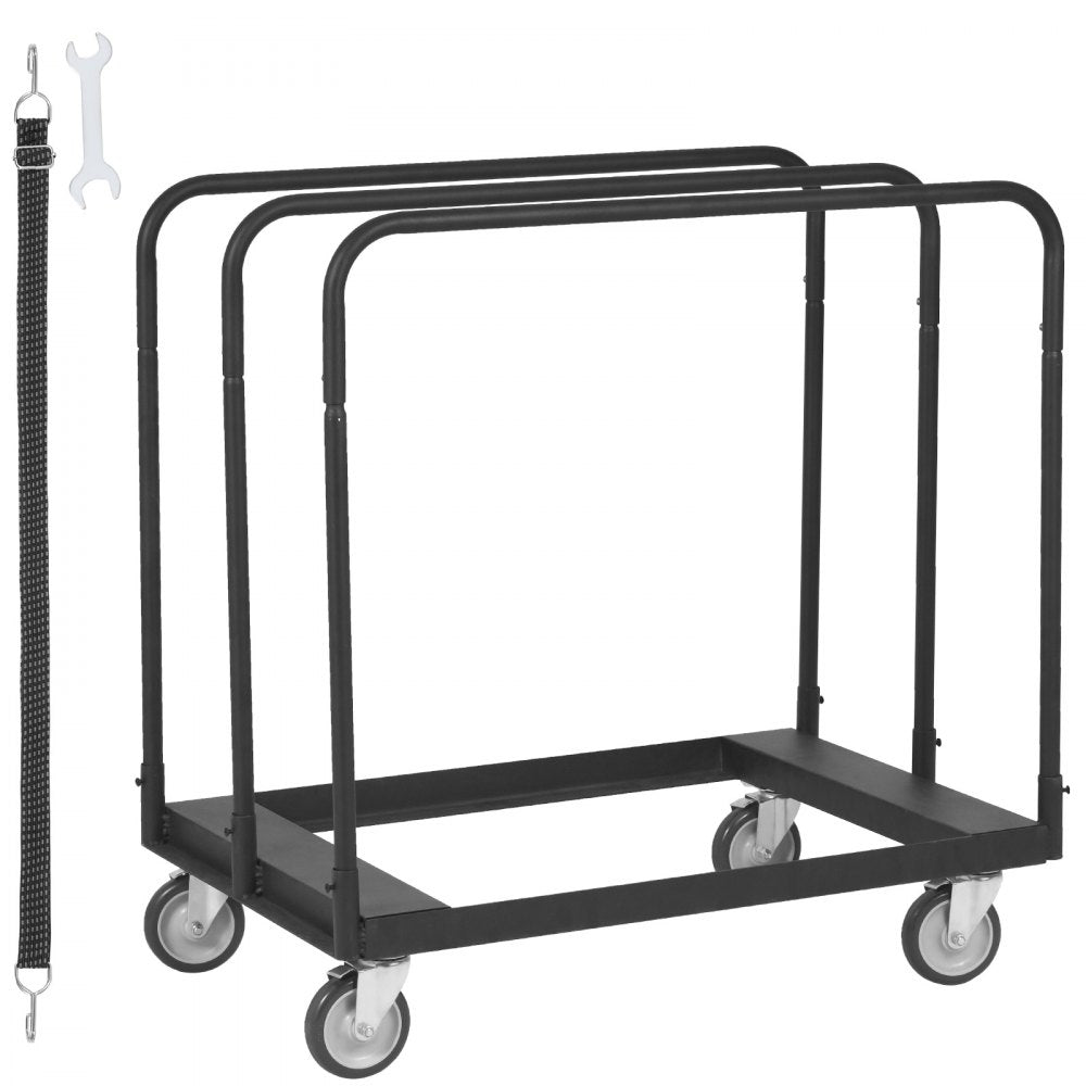 VEVOR Drywall Cart, 1500 LBS Panel Dolly Cart with 36.02" x 24.02" Deck and 5" Swivel Wheels, Heavy-Duty Drywall Sheet Cart, Handling Wall Panel, Sheetrock, Lumber, for Garage, Home, Warehouse 
