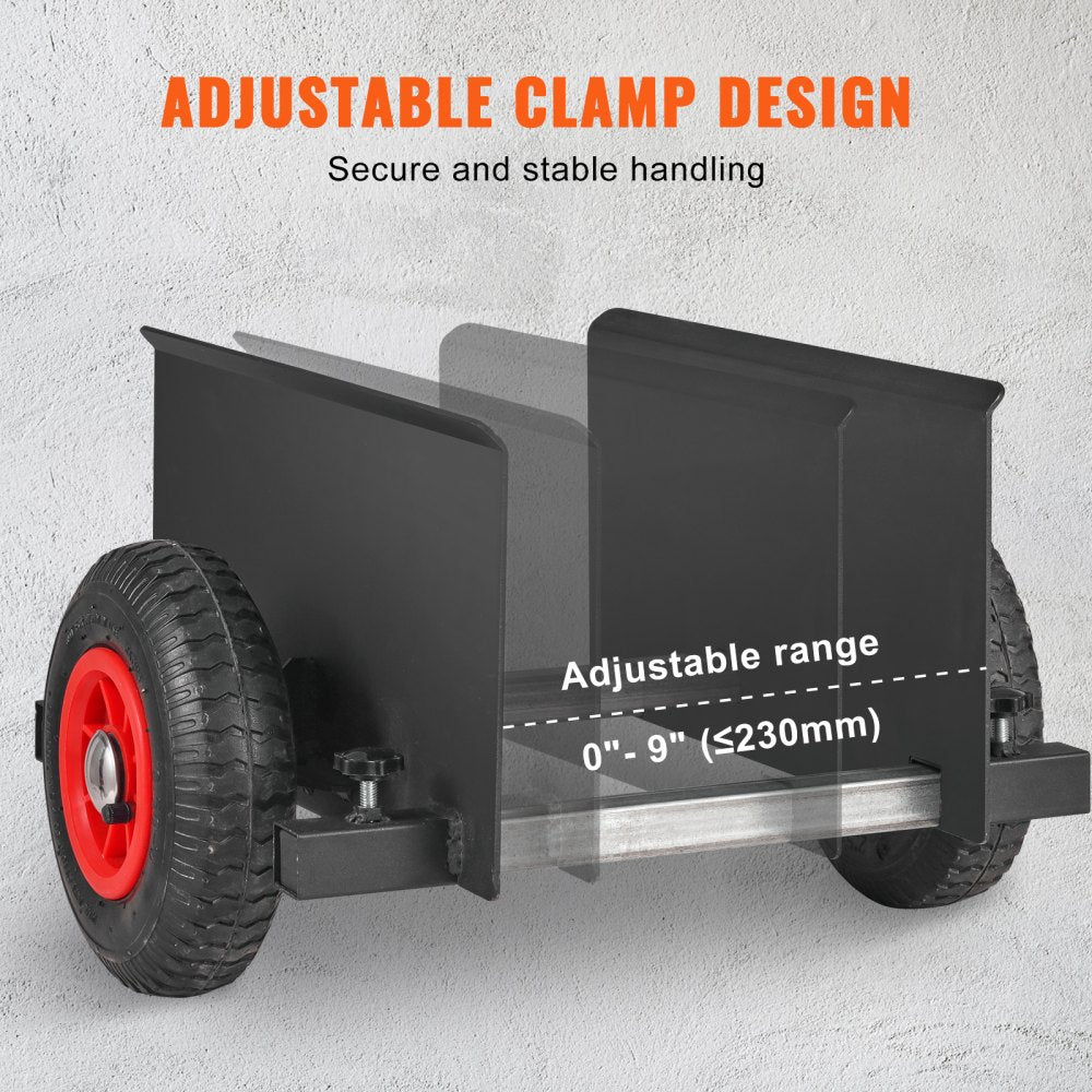 VEVOR Panel Dolly, 600LBS Capacity Slab Dolly, Heavy-duty Drywall Mover with 8" Pneumatic Wheels, Adjustable Clamp Panel Cart for Drywall Sheet, Material Handling, All Terrain Moving Cart 