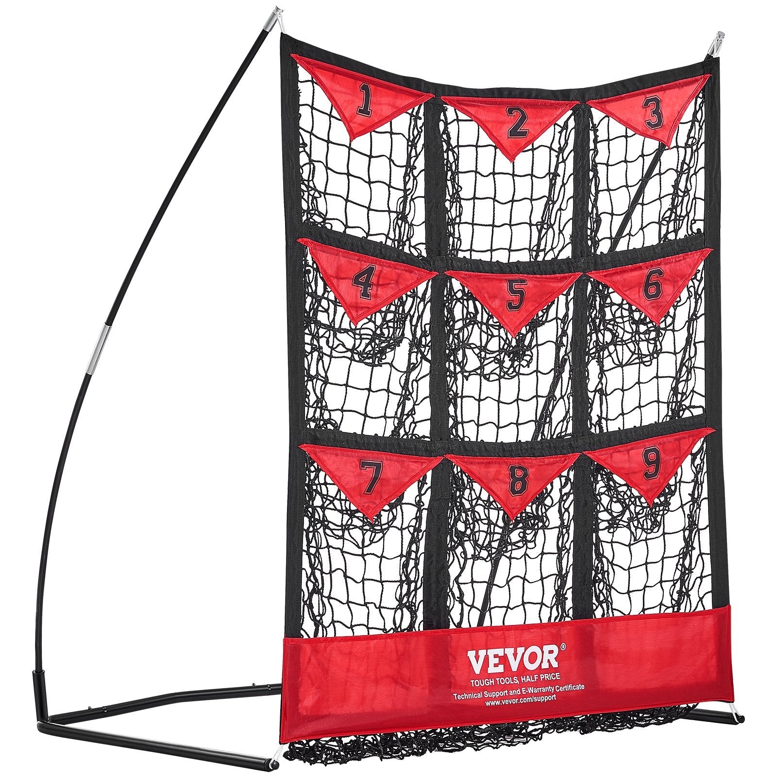VEVOR 9 Hole Baseball Net, 36"x30" Softball Baseball Training Equipment for Hitting Pitching Practice, Portable Quick Assembly Trainer Aid with Carry Bag, Strike Zone, Ground Stakes, for Youth Adults 