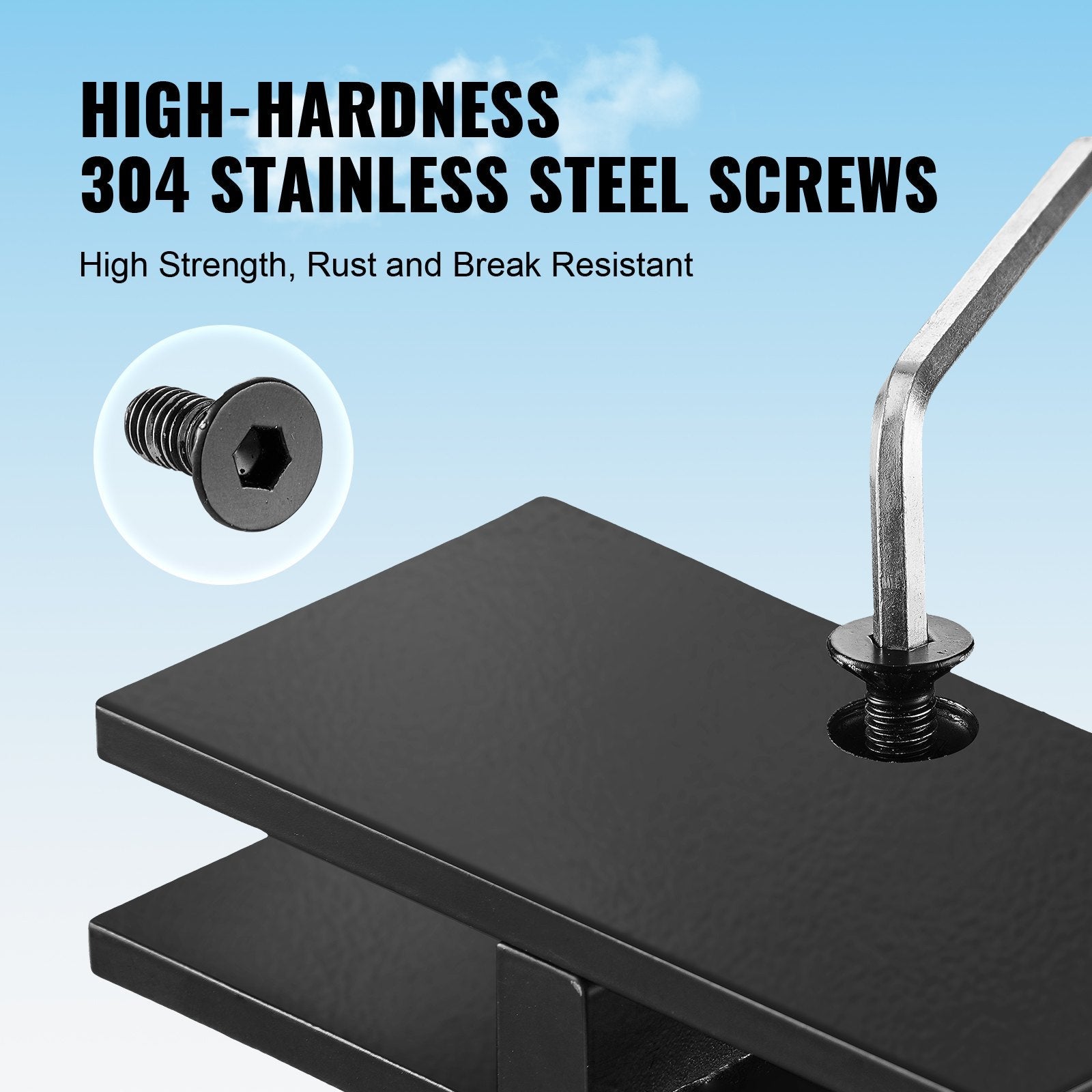 VEVOR Glass Clamp, 4 PCS Rectangle Glass Railing Bracket for 0.31 "-0.47 " Tempered Glass, 304 Stainless Steel Glass Mounting Clamp, 0.2” Thick Glass Shelf Bracket for Balcony, Garden, Pool, Stair 