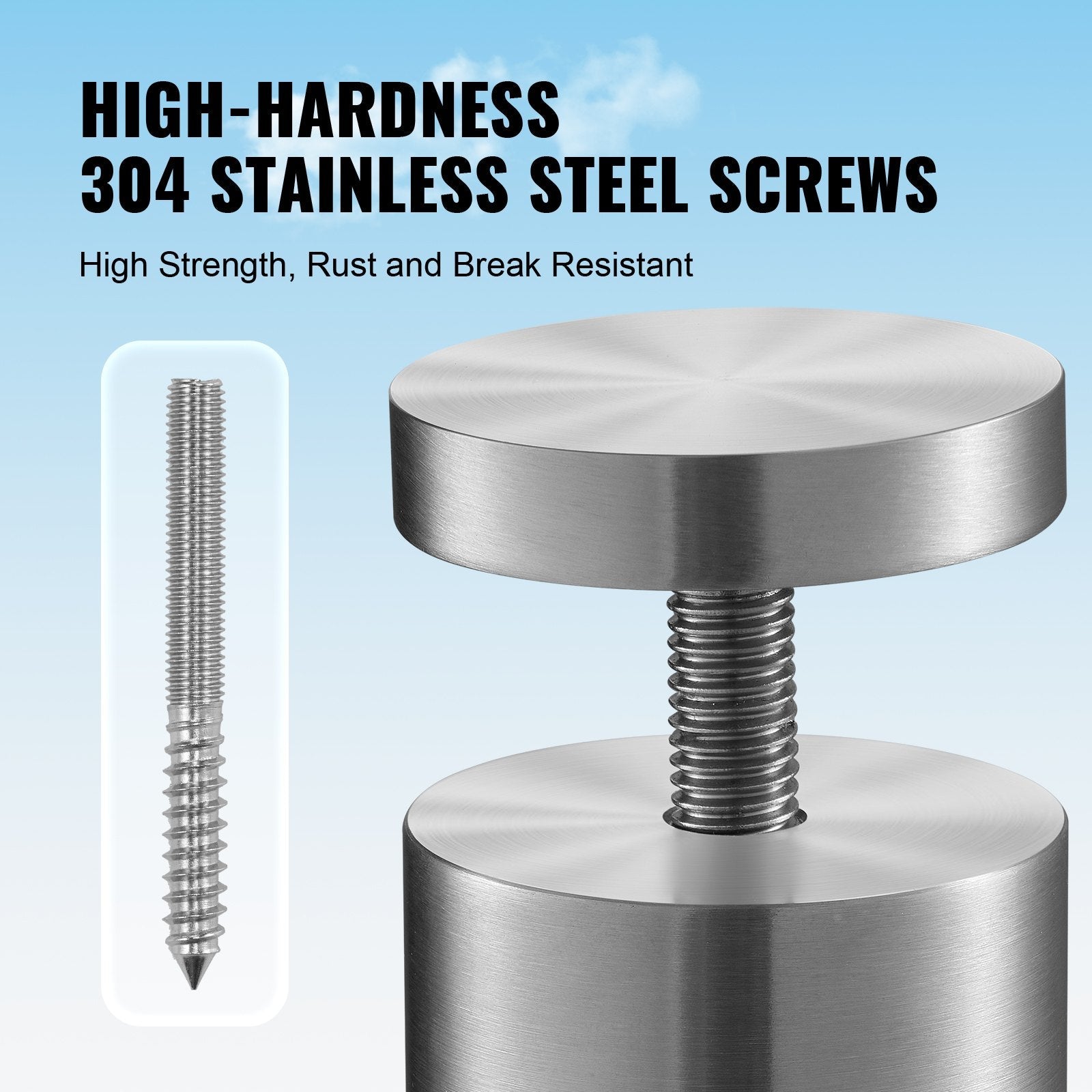 VEVOR Glass Clamp, 10 PCS Round Glass Railing Bracket for 0.31 "-0.62 " Tempered Glass, 316 Stainless Steel Glass Mounting Clamp, Glass Shelf Bracket for Balcony, Garden, Pool, Stair, Silver 